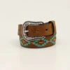 Ariat Girls Southwest Belt -Western Cowboy Equipment Ariat Girls Belt 1 14 Southwestern Lacing Medium Brown prd 79768 s a1307344