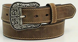 Ariat Women's Brown Heavy Stitched Edge Belt 3 Ariat Women's Brown Heavy Stitched Edge Belt