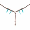 Martin Saddlery's Chocolate And Turquoise Breastcollar -Western Cowboy Equipment BC15019ATD