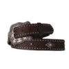 Women's Brown Tooling With Sliver Diamond Stud Belt -Western Cowboy Equipment BLT512 20