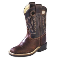 Old West Brown And Chocolate Toddler Cowboy Boots