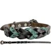 Showman Teal And Dark Oil Dog Collar -Western Cowboy Equipment DC 48