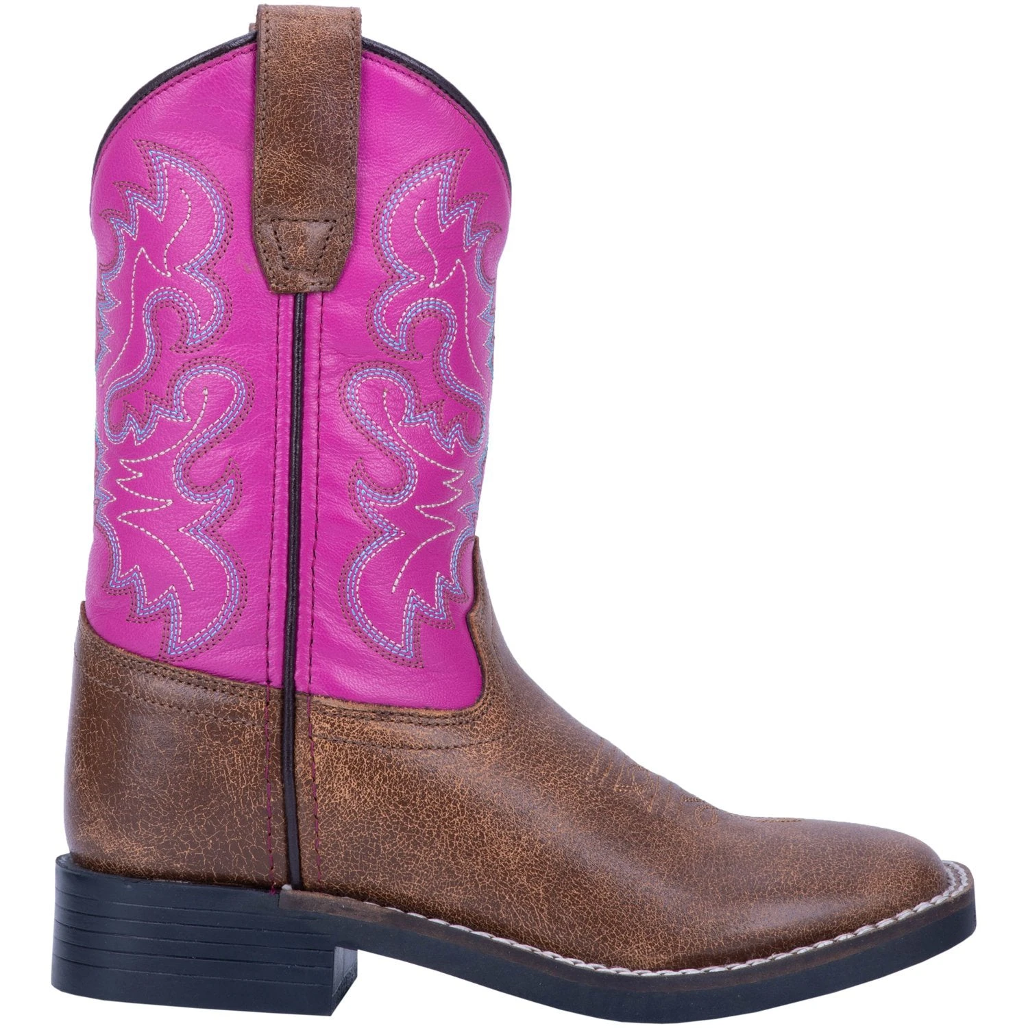 Dan Post Distressed Brown With Pink Square Toe 4 Dan Post Distressed Brown With Pink Square Toe - Image 2