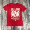 Red Crew Neck Tee With Cream Motif Rise & Shine -Western Cowboy Equipment IMG 2315