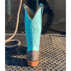 Fenoglio Grey Cape Buffalo W/ Turquoise Shaft Boots -Western Cowboy Equipment IMG 0093copy