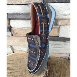 WE Exclusive ~ Twisted X Men's Grey Aztec Slip On Moc -Western Cowboy Equipment IMG 0704