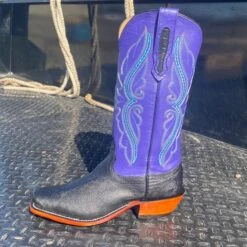 Fenoglio Black & Purple Smooth Ostrich Boots -Western Cowboy Equipment IMG 5371