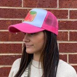 McIntire Saddlery Pink Foam Hibiscus Cap -Western Cowboy Equipment IMG 5606 27ddc788 f7b3 41ef 8965 b348af5dabf1