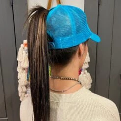 McIntire Saddlery Turquoise Spring Fiesta Foam Cap -Western Cowboy Equipment IMG 5662