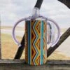 Orange Saddle Blanket Sippy Tumbler -Western Cowboy Equipment K3020 15