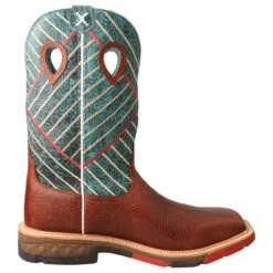 Twisted X Cognac Green Top Alloy Work Boot-Square Toe -Western Cowboy Equipment MXBA004.04