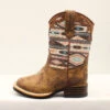 Toddler Brown And Pink Aztec Square Toe Boot -Western Cowboy Equipment Magan Toddler BR prd 74900 s 4430015021