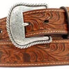 Nocona Men's Chestnut Floral Embossed Belt