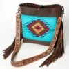 American Darling Chocolate Brown & Turq Fringe Bag -Western Cowboy Equipment Picture1 030fcb2d 0e2f 49e2 bddf a519cdb759e6