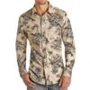Rock & Roll Men's Cream & Charcoal Tropical Long Sleeve -Western Cowboy Equipment RRMSOSR14C