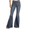 Rock & Roll Cowgirl Side Insert High Rise Bell Bottoms -Western Cowboy Equipment RRWD7HRZQK