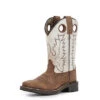 Youth Distressed Brown And Antique White Boots -Western Cowboy Equipment SM3108Y 1 a526b0be 21dd 42a5 b556 38ec9cbb1e0c
