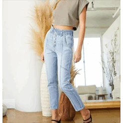 KanCan Paper Bag Mom Jeans