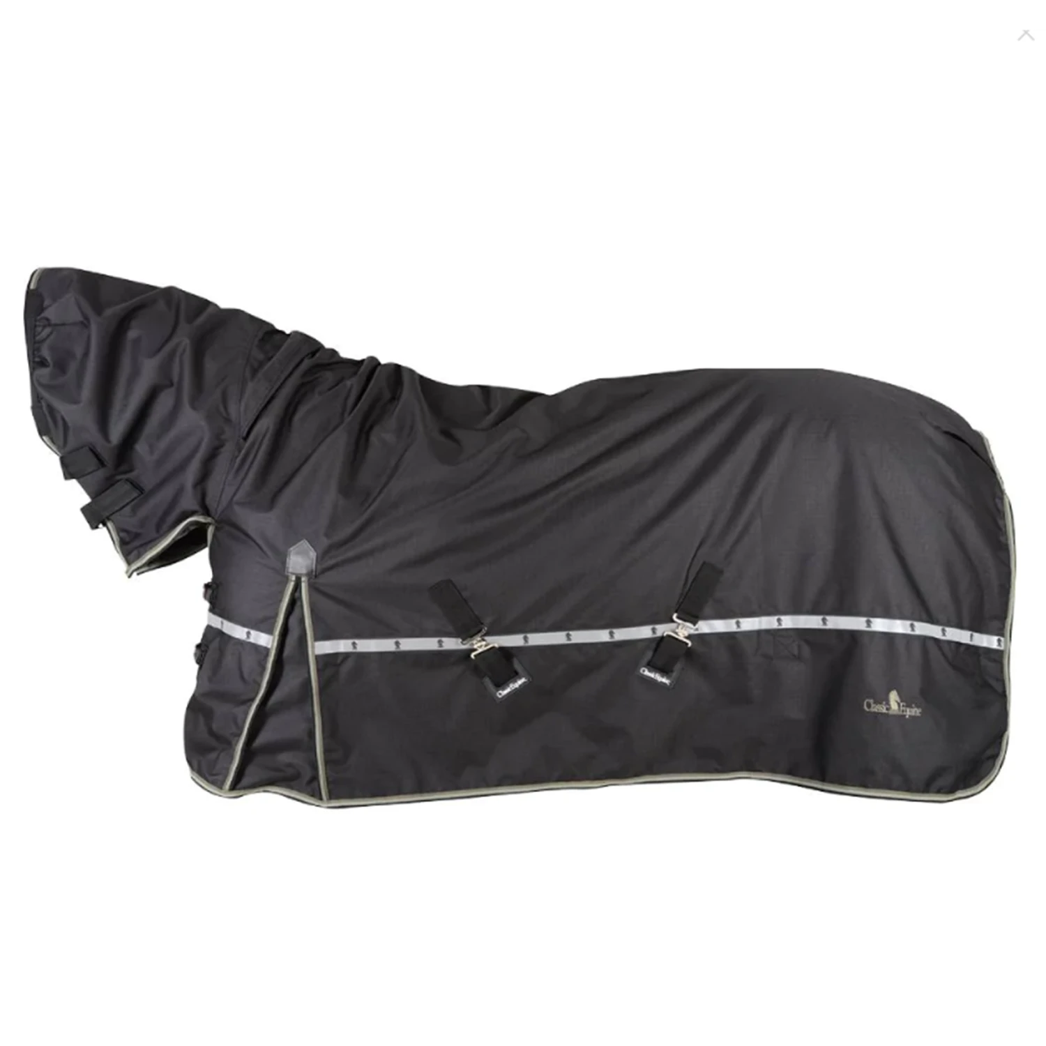 Classic Equine 5K Cross Trainer Hooded Horse Blanket- Black 3 Classic Equine 5K Cross Trainer Hooded Horse Blanket- Black