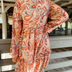 Marble Print Long Sleeve Dress -Western Cowboy Equipment Screenshot2022 11 03145304
