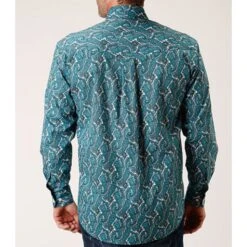 Roper Men's Turquoise Paisley Long Sleeve -Western Cowboy Equipment Screenshot2023 02 22115323