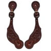 Dark Oiled Floral Tooled Spur Straps -Western Cowboy Equipment SpurStrap 452