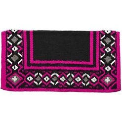 Diamond Wool Black And Pink Saddle Blanket