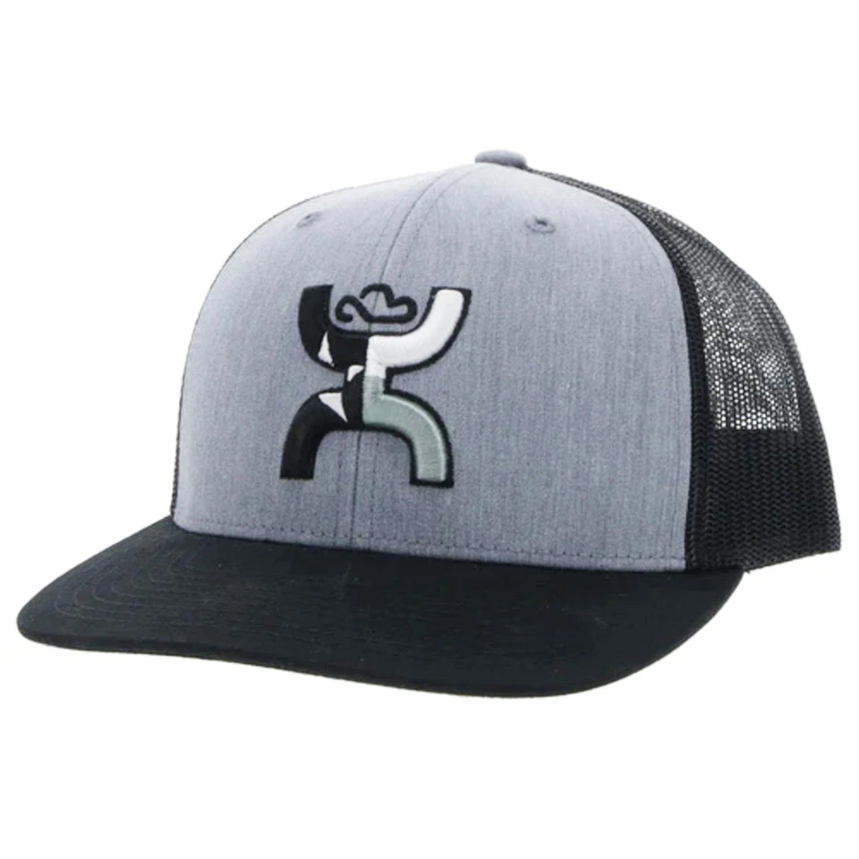Hooey Grey/Black Texican Cap- 3 Color Hooey Up Patch 3 Hooey Grey/Black Texican Cap- 3 Color Hooey Up Patch