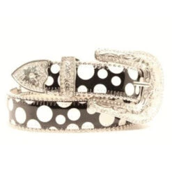 Kid's Black And White Polka Dot Belt