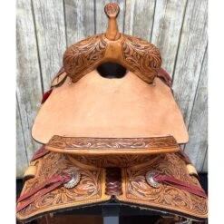 Paul Taylor 15 Inch Floral Barrel Saddle -Western Cowboy Equipment barrelback 8fd2d7cc f0c1 4420 88b5 d863c69fd1da