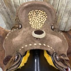 Double T 12 Inch Cheetah Roughout Saddle -Western Cowboy Equipment frontSeat