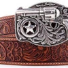 Justin Kid's Brown Floral Gun Buckle Belt -Western Cowboy Equipment justin belts childrens lil trigger belt