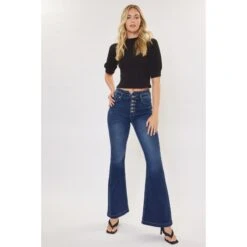 Kancan Mason Ultra High Rise Curvy Flare Jeans 7 Kancan Mason Ultra High Rise Curvy Flare Jeans -Western Cowboy Equipment kc8602d cv 3 1