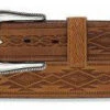 Tony Lama Men's Brown Navajo Blanket Tooled Belt -Western Cowboy Equipment lee1369l