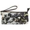 Women's Black And Gold Hide Clutch