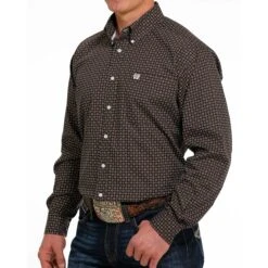 Cinch Men's Brown Geometric Shirt -Western Cowboy Equipment mtw1105487 3 1468 detail