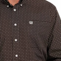 Cinch Men's Brown Geometric Shirt -Western Cowboy Equipment mtw1105487 4 216 detail