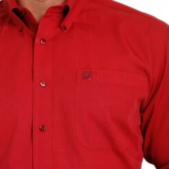 Cinch Men's Red, Black Micro Striped Shirt -Western Cowboy Equipment mtw1105526 4 239 detail