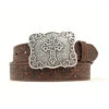 Nocona Women's Brown Tooled Cross Belt -Western Cowboy Equipment n3483802