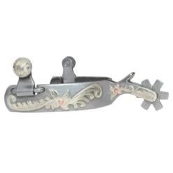 Professional's Choice Silver Spur 6 Point Rowel W/ Floral Design