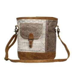 Authentic Hide And Aztec Front Pocket Cross Body Purse