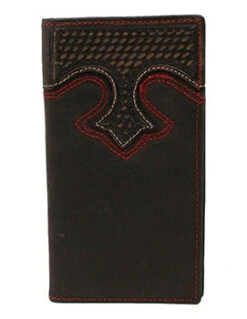 Black With Basketweave Overlay Rodeo Wallet