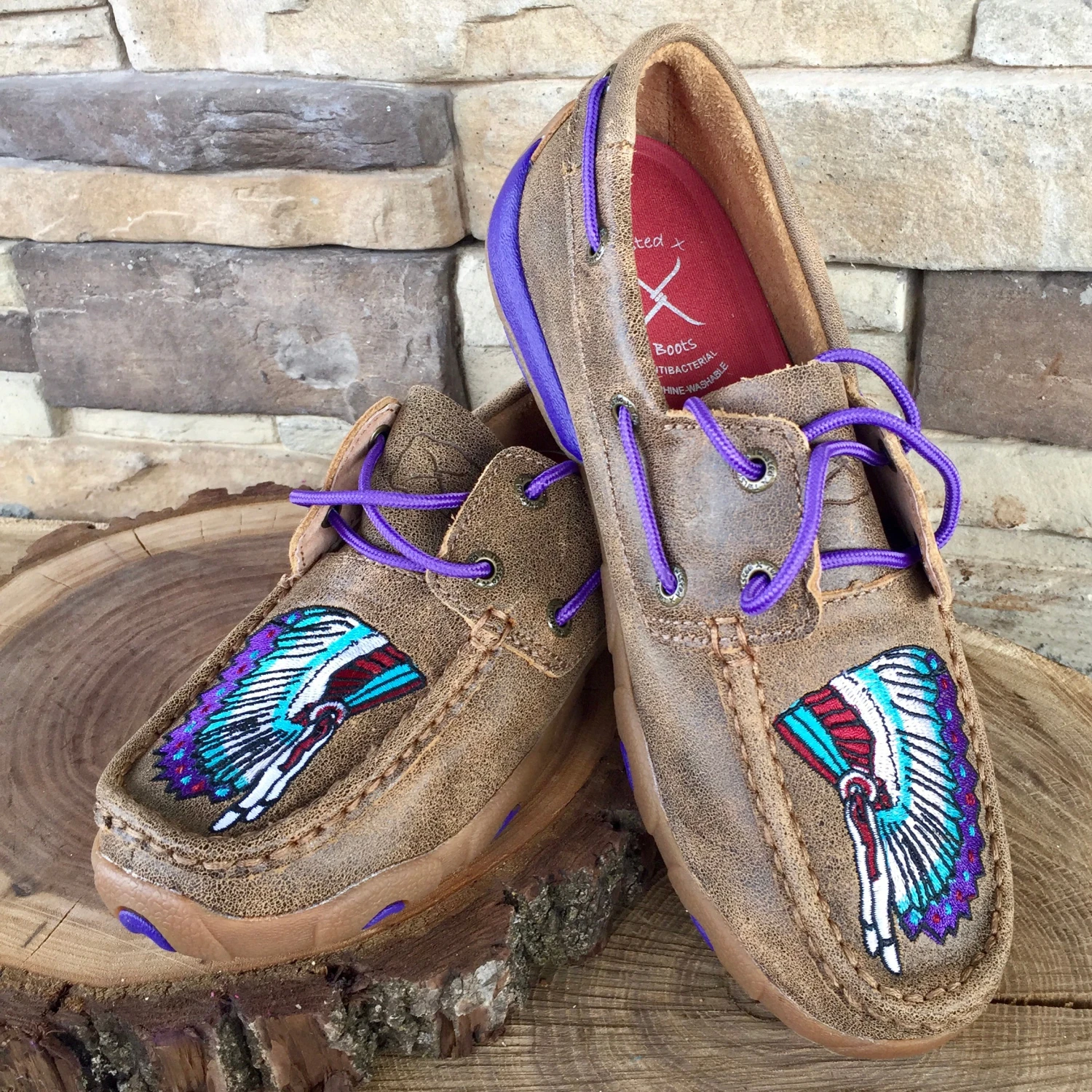 WE Exclusive ~ Twisted X Women's Bomber And Purple Headdress Driving Moc 3 WE Exclusive ~ Twisted X Women's Bomber And Purple Headdress Driving Moc