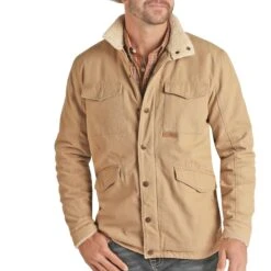 Western Cowboy Equipment 35 Powder River Tan Brushed Cotton Canvas Jacket