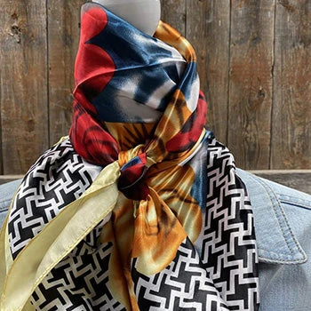 Yellow Geometric Rose Print Wild Rag 4 Yellow Geometric Rose Print Wild Rag - Image 2